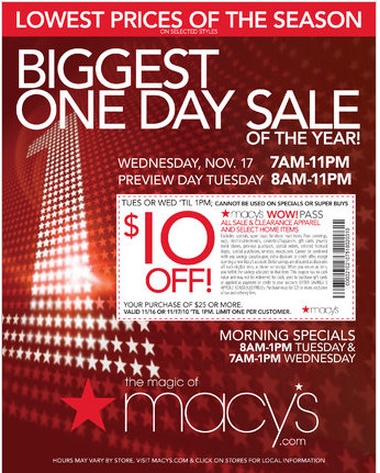 Macy&#39;s | $10 off $25 Coupon Today & Tomorrow through 1 PM ONLY! | Kroger Krazy