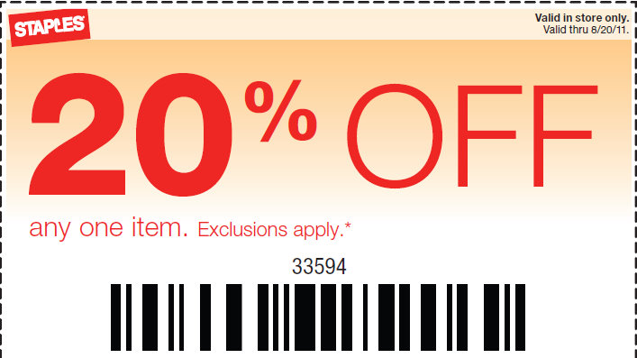 20% Off, Staples Printing Coupons, December 2023
