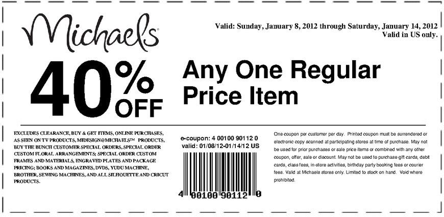 40% Off In December 2023, Michaels Coupons