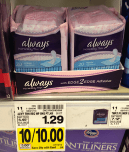 Always Liners Kroger