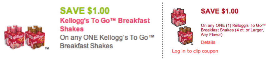 Kellogg's Shakes coupon