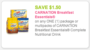 Carnation Breakfast Essentials coupon