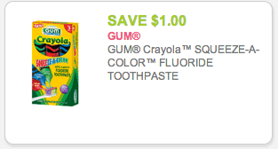 Crayola Toothpaste Coupon