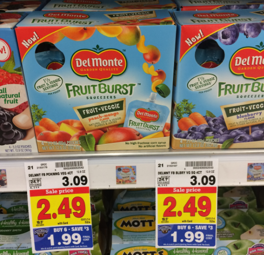 Del Monte Fruit Bursts ONLY $1.49 with Kroger Mega Event (Reg $3.09