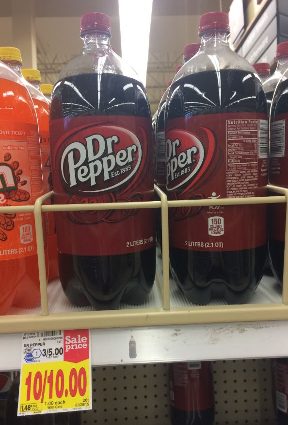 Dr. Pepper 2 Liter Bottles ONLY 0.50 at Kroger (Reg 1.67)!! Kroger