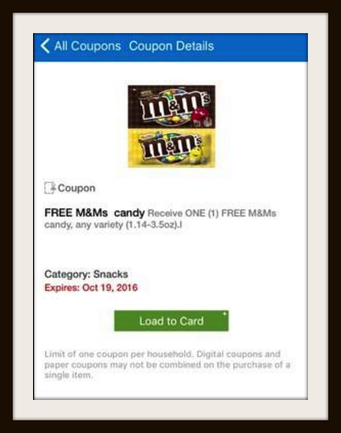 Coupon for FREE M&M's Singles in the checkout lane at Kroger! Kroger