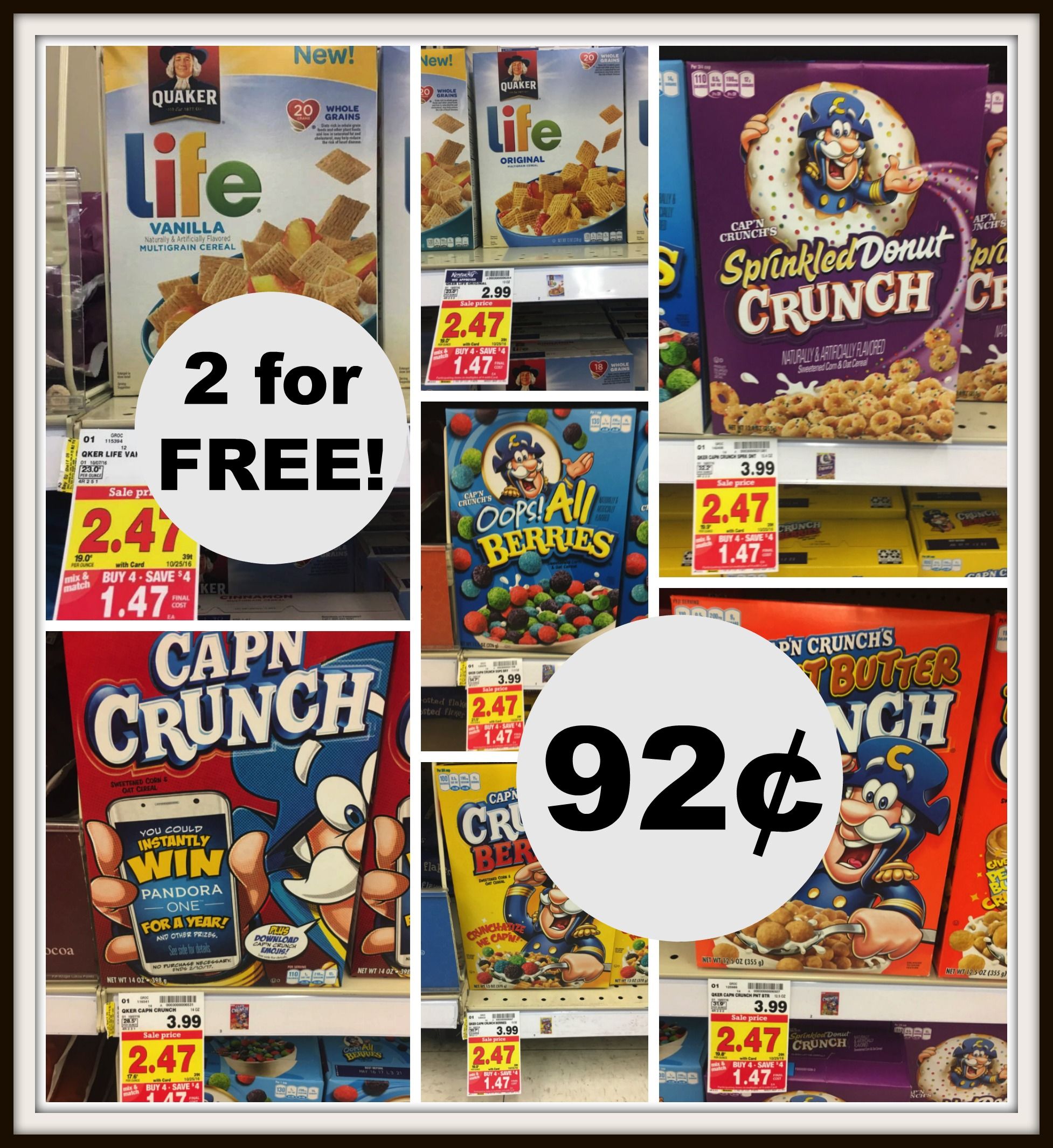 Quaker Kroger Mega Deals | Cereal FREE to $0.92, Oatmeal $0.92, Granola ...