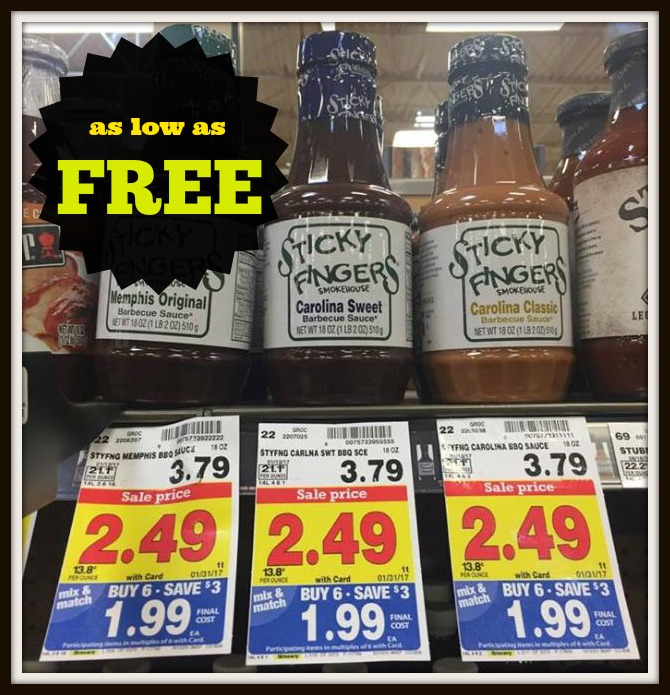 Sticky Fingers Barbecue Sauce as low as FREE at Kroger! Kroger Krazy