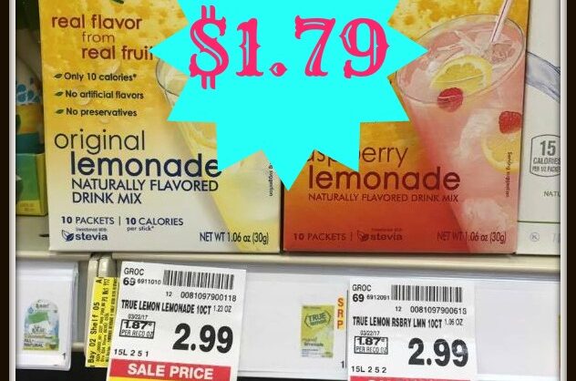 NEW True Lemon Coupon = Lemonade Packets for $1 79 at Kroger (Reg $2 99