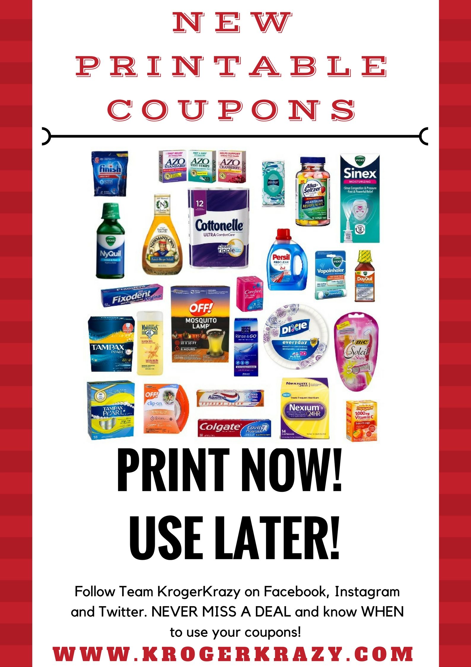 NEW Printable Coupons! Cottonelle, Vicks, Tampax, Dixie, Bic Razors AND ...