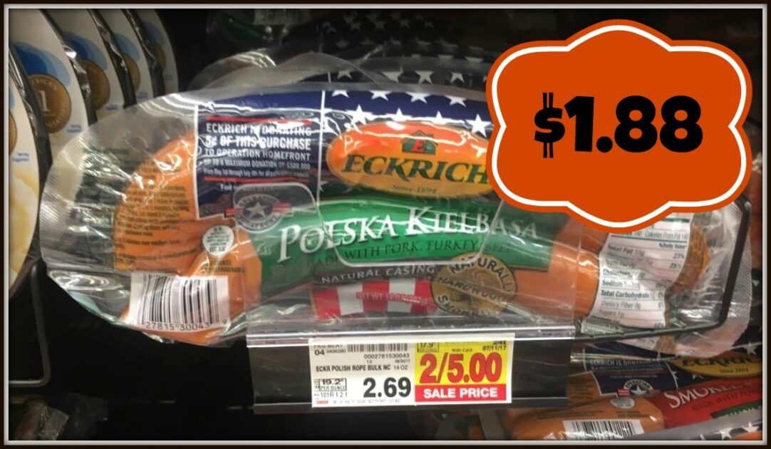 Eckrich Smoked Sausage Only 188 At Kroger Kroger Krazy