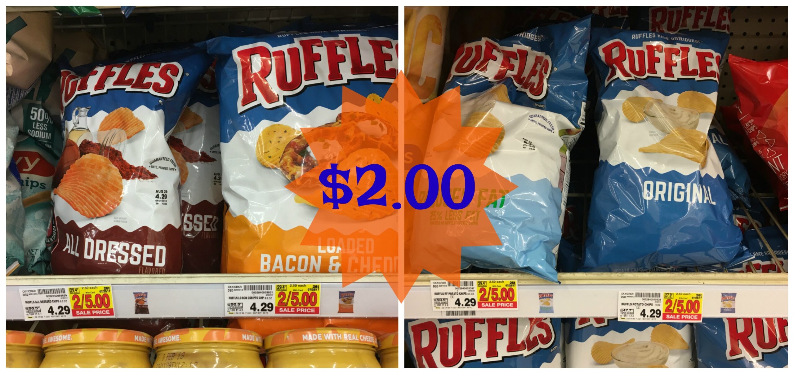 Ik was verrast Diagnostiseren blik Ruffles Potato Chips ONLY $2.00 each at Kroger! (Reg Price $4.29) - Kroger  Krazy