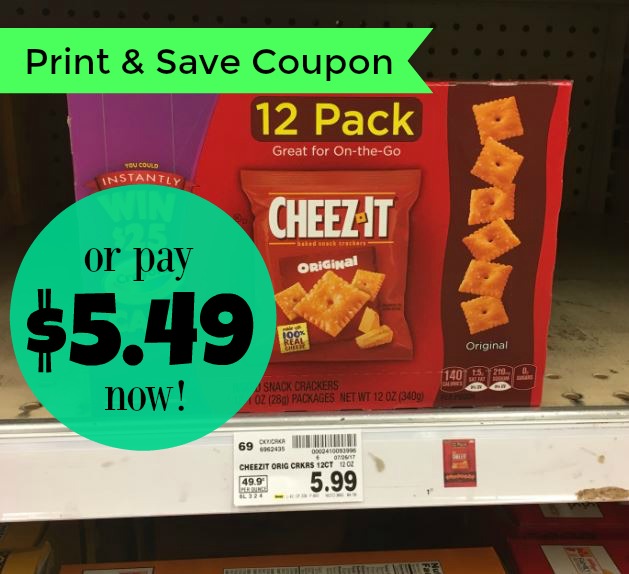 {Print & Save} CheezIt Multipack Coupon 5.49 each at Kroger