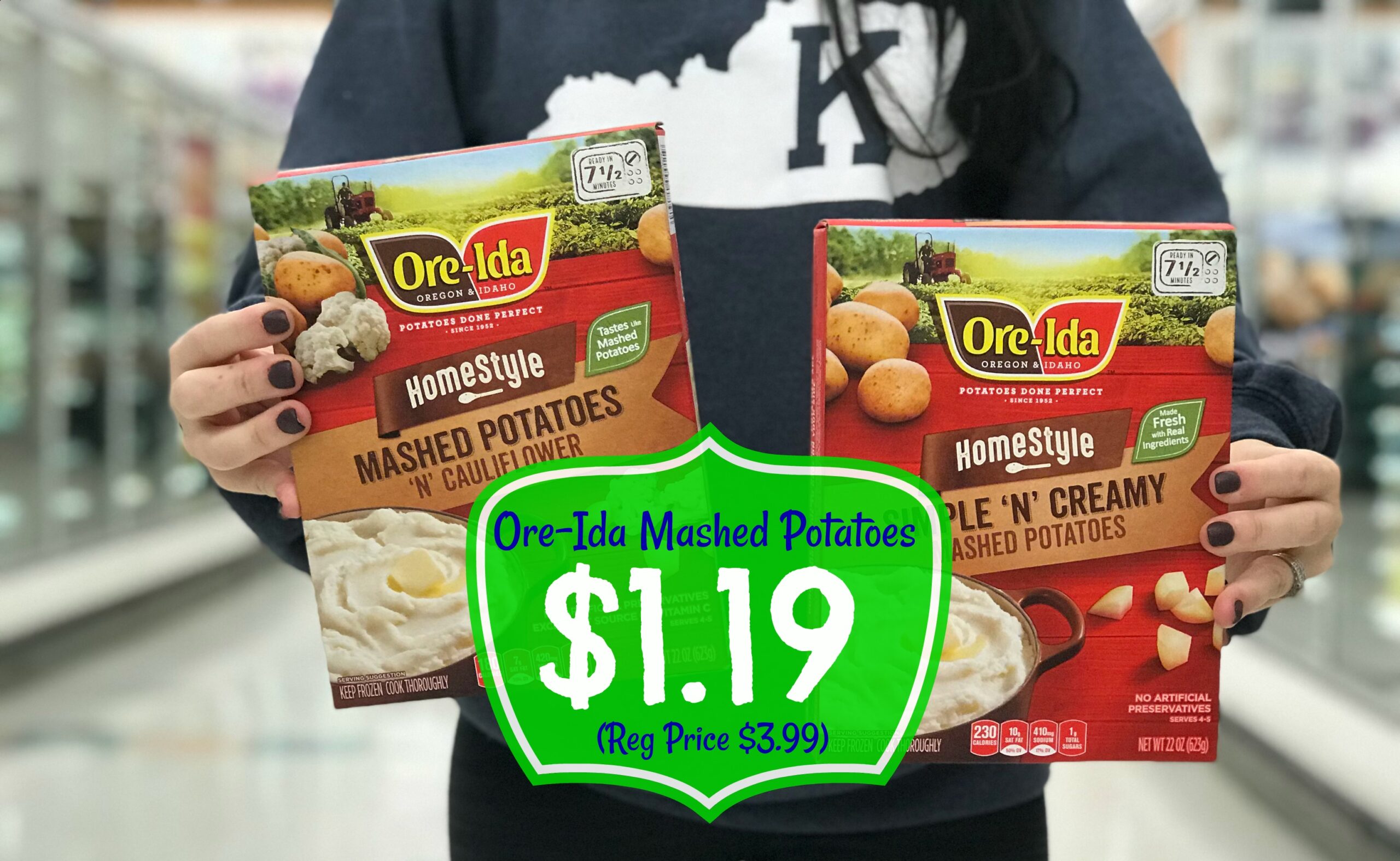 OreIda Mashed Potatoes (Frozen) JUST 1.19 at Kroger! (Reg Price 3.99