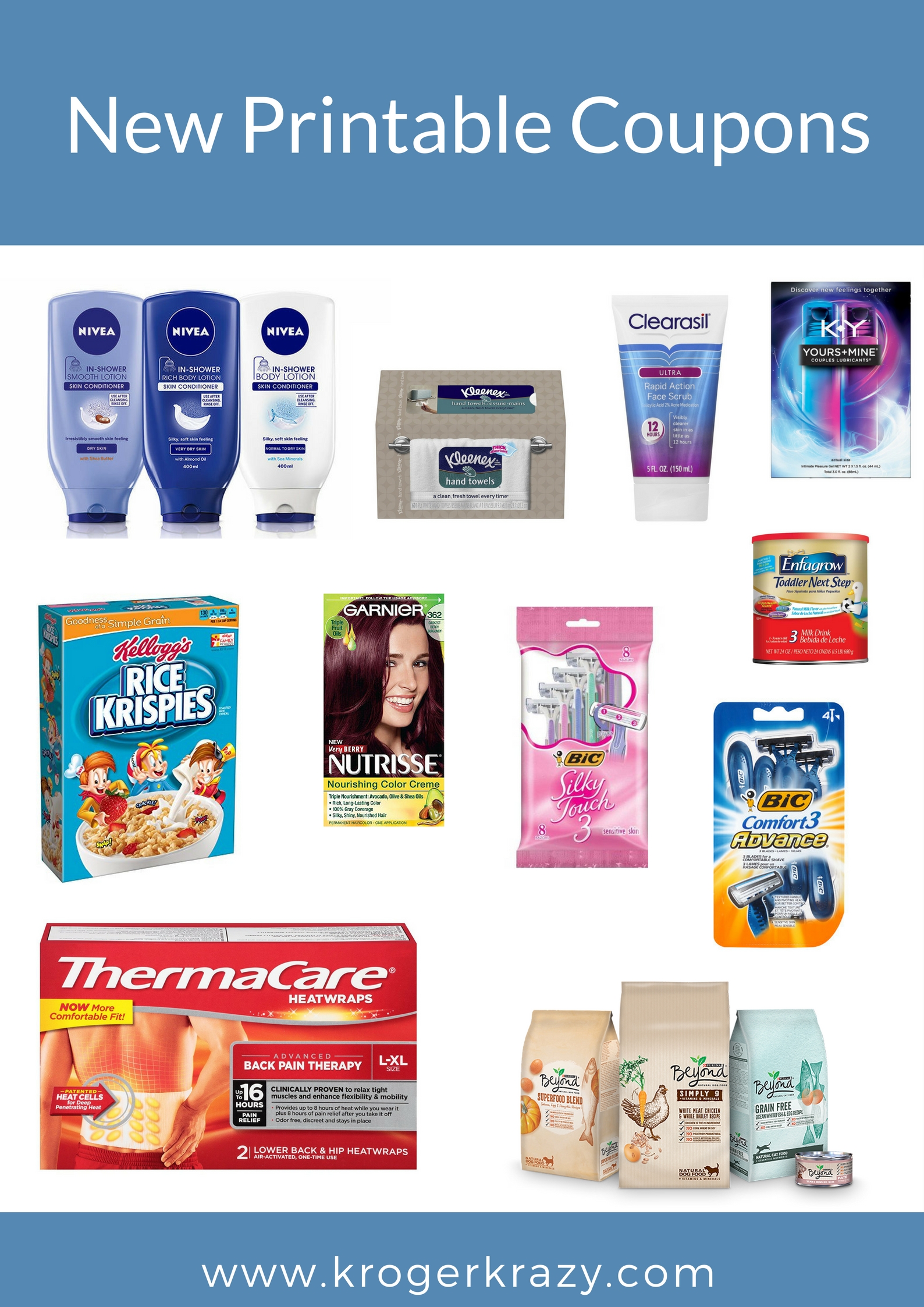 New Printable Coupons! Nivea, BiC Razors, Purina, L'Oreal, Charmin