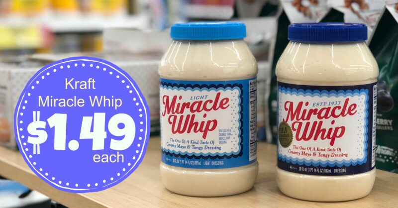 Kraft Miracle Whip Salad Dressing as low as $1.49 with Kroger Mega ...