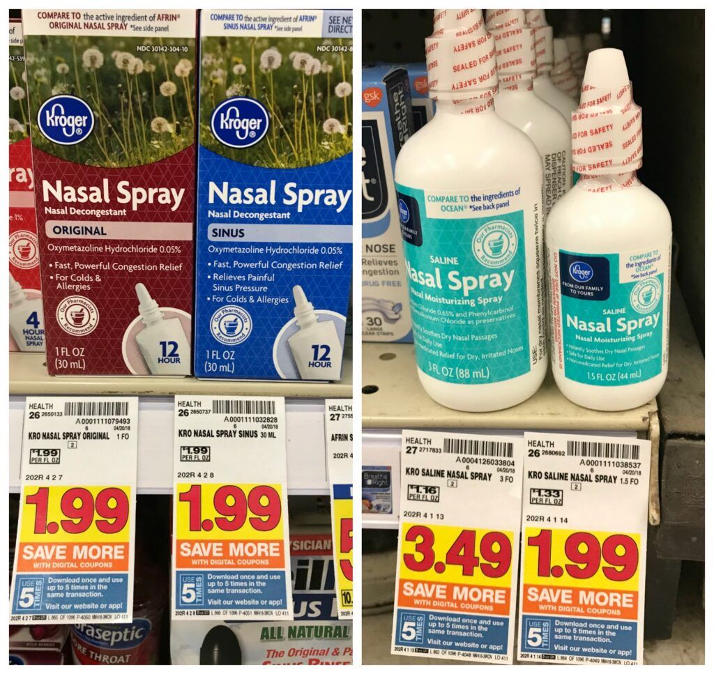 Grab Kroger Brand Sinus And Saline Nasal Spray For Just 1 24 Kroger Krazy