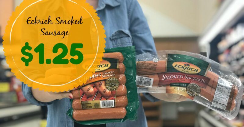 Rare Eckrich Coupon Smoked Sausage Only 125 At Kroger Kroger Krazy