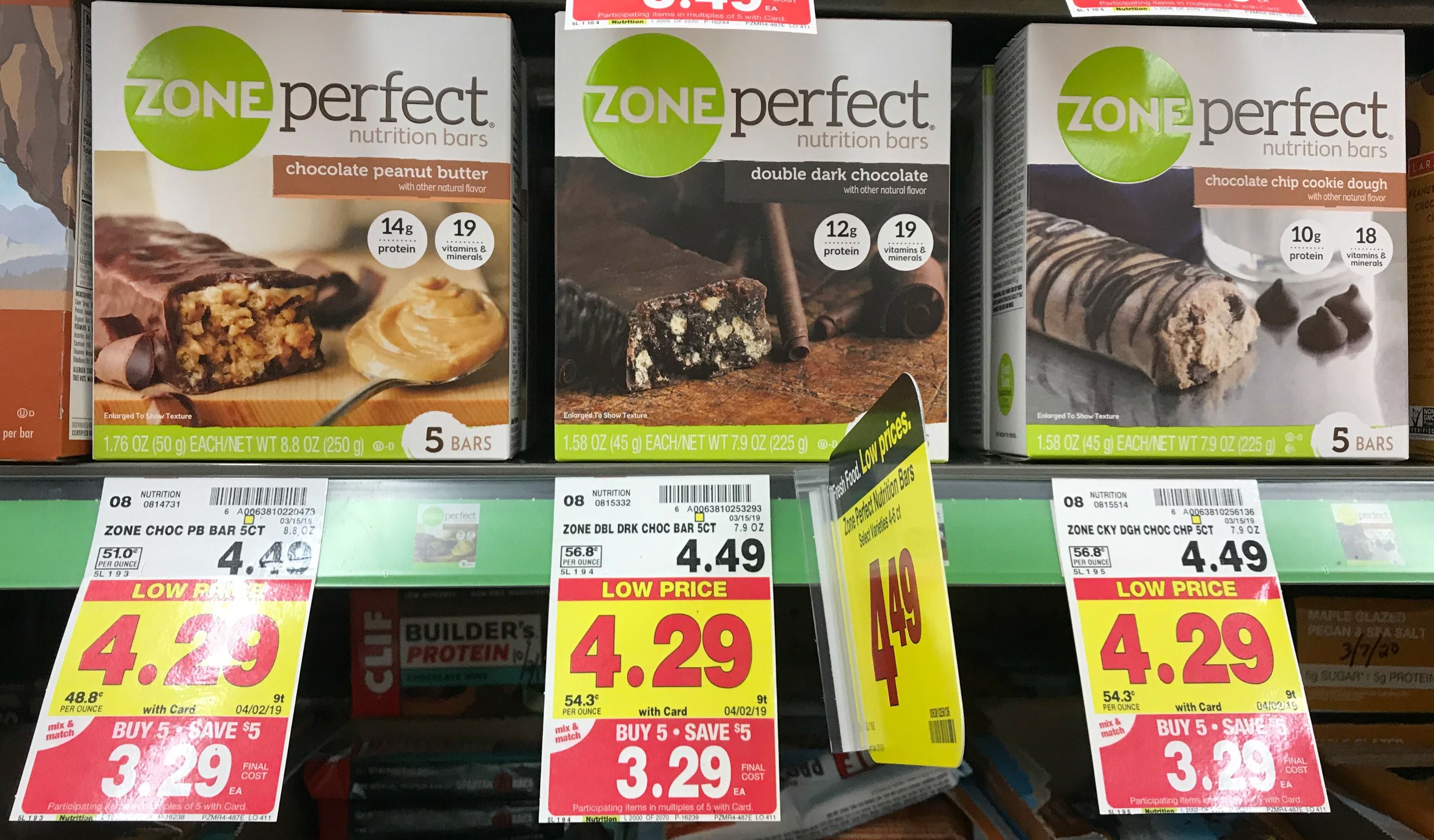 Get Zone Perfect Bars (5 ct box) for 1.29 each at Kroger! Kroger Krazy