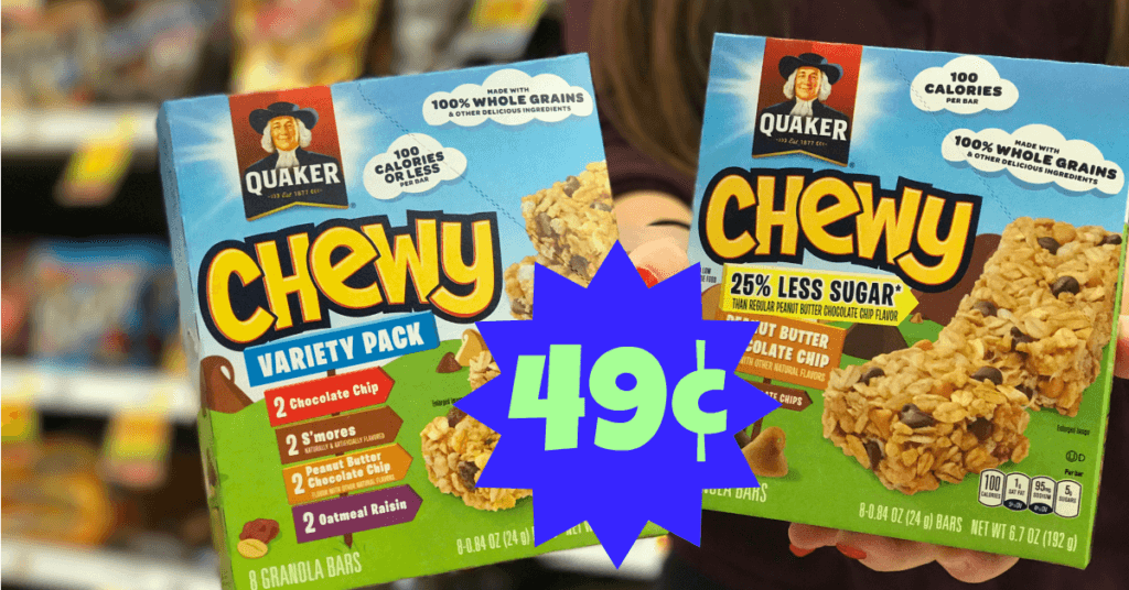 Quaker Chewy Bars ONLY 49¢ with Kroger Mega Event! - Kroger Krazy