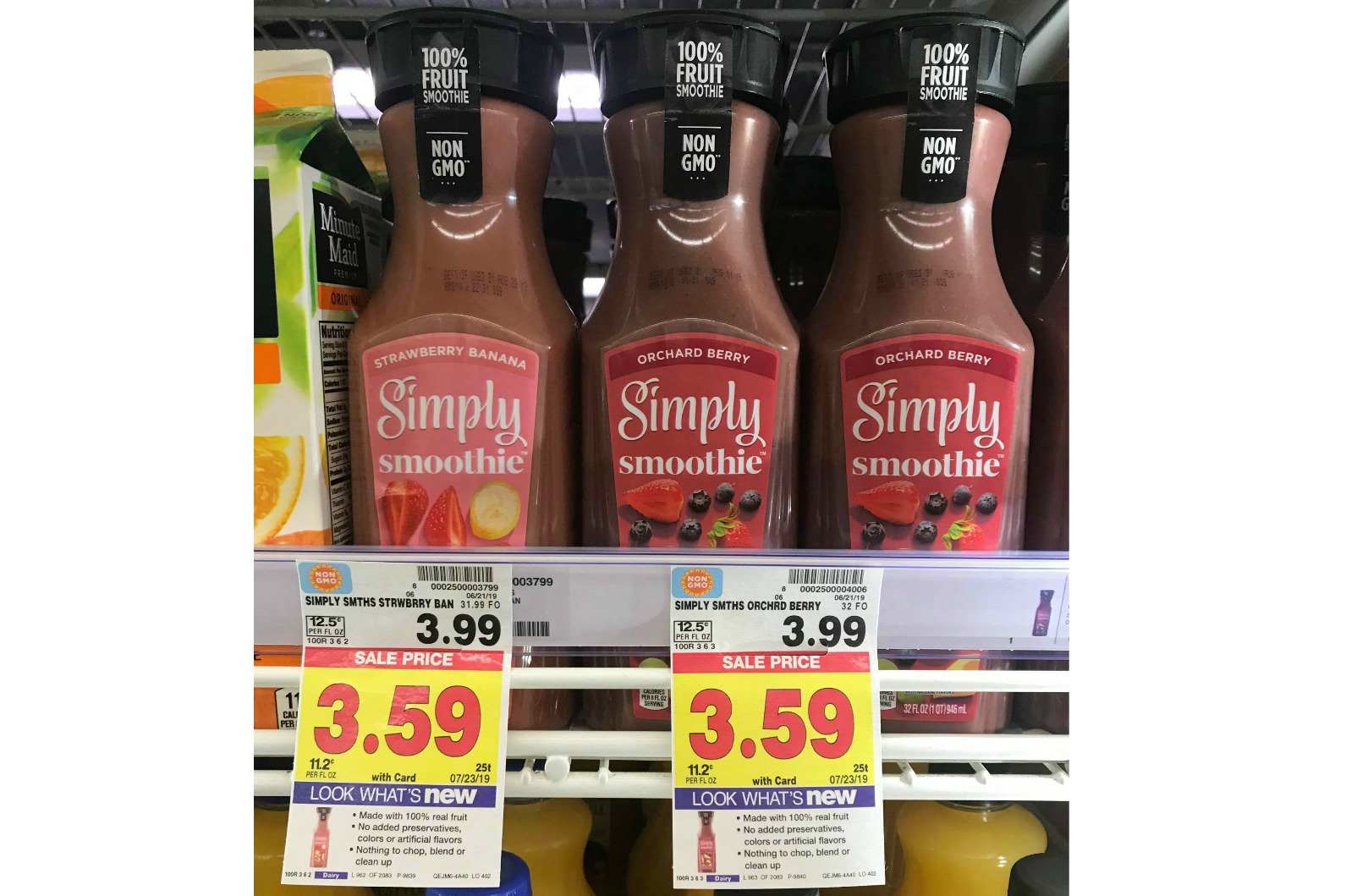 Simply Smoothies Strawberry Banana Juice 100 Bottle, 32 Fl Oz