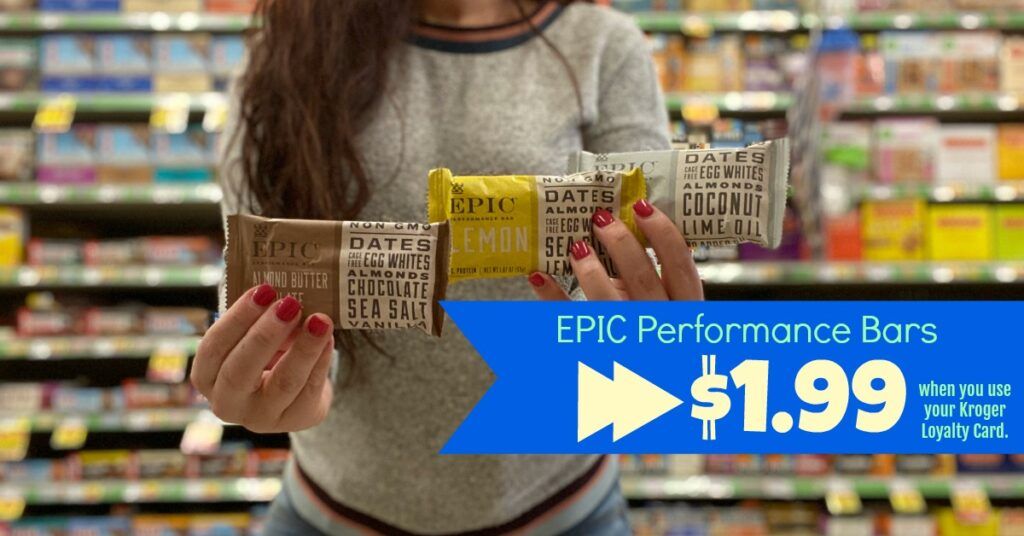 EPIC Performance Bars ONLY 1.99 (when you use your Kroger Loyalty Card