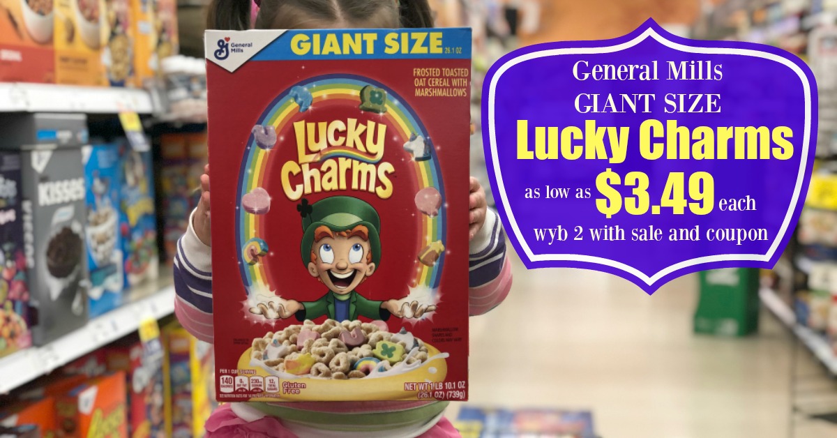 General Mills Giant Size Lucky Charms Cereal as low as $3.49 each (with  sale and coupon) at Kroger! - Kroger Krazy