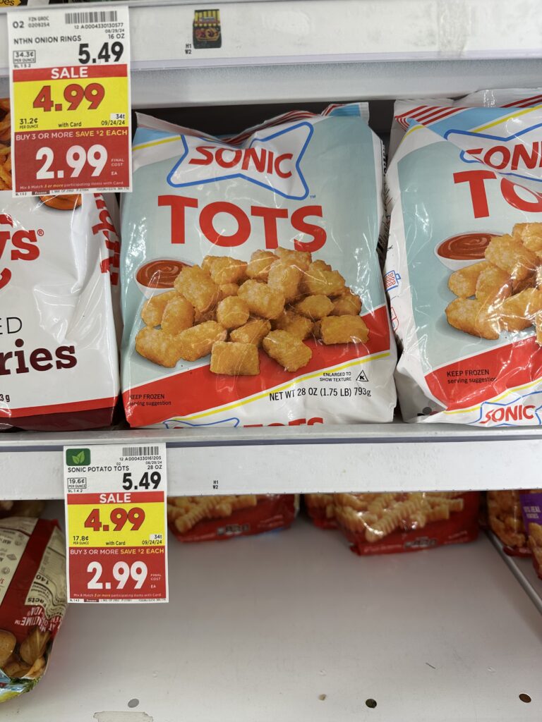 Sonic Tots Kroger Shelf Image