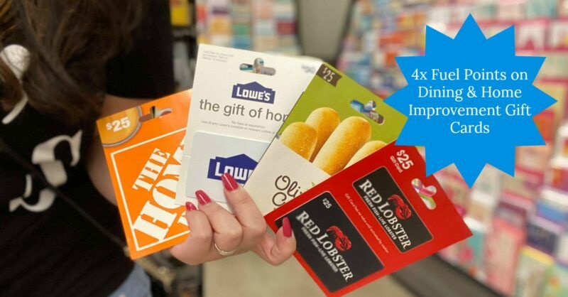 4x Fuel Points on Dining and Home Improvement Gift Cards at Kroger From ...