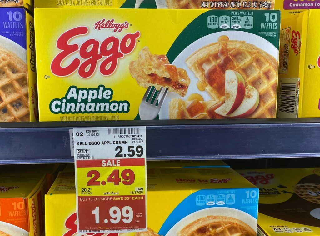 Kellogg's Eggo Apple Cinnamon Waffles ONLY 1.49 with Kroger Mega Event! Kroger Krazy