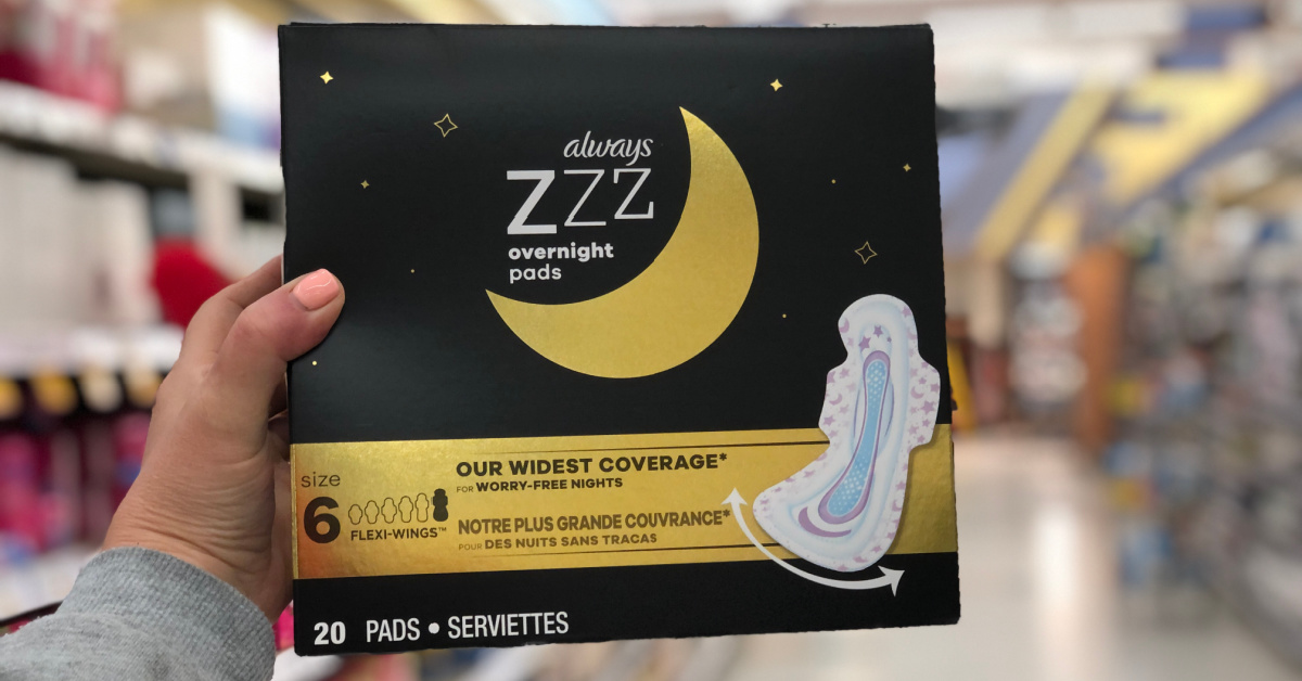 ALWAYS ZZZ Overnight Pads with Flexi-Wings Size 6 Widest Coverage