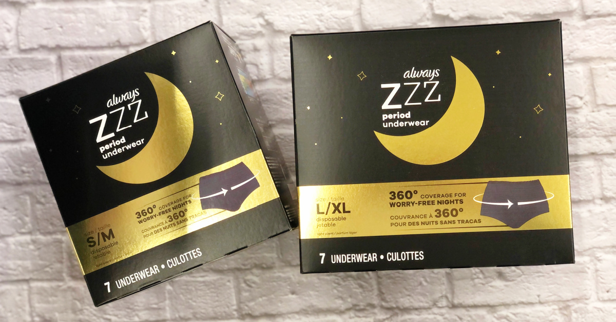 Always ZZZ Overnight Disposable Period Underwear - S/M, 7 ct