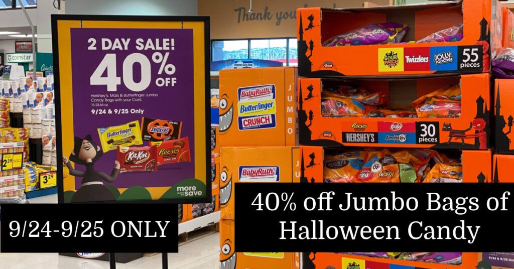 LAST DAY!! Two Day Halloween Sale at Kroger 40 off Jumbo Sizes on 9/