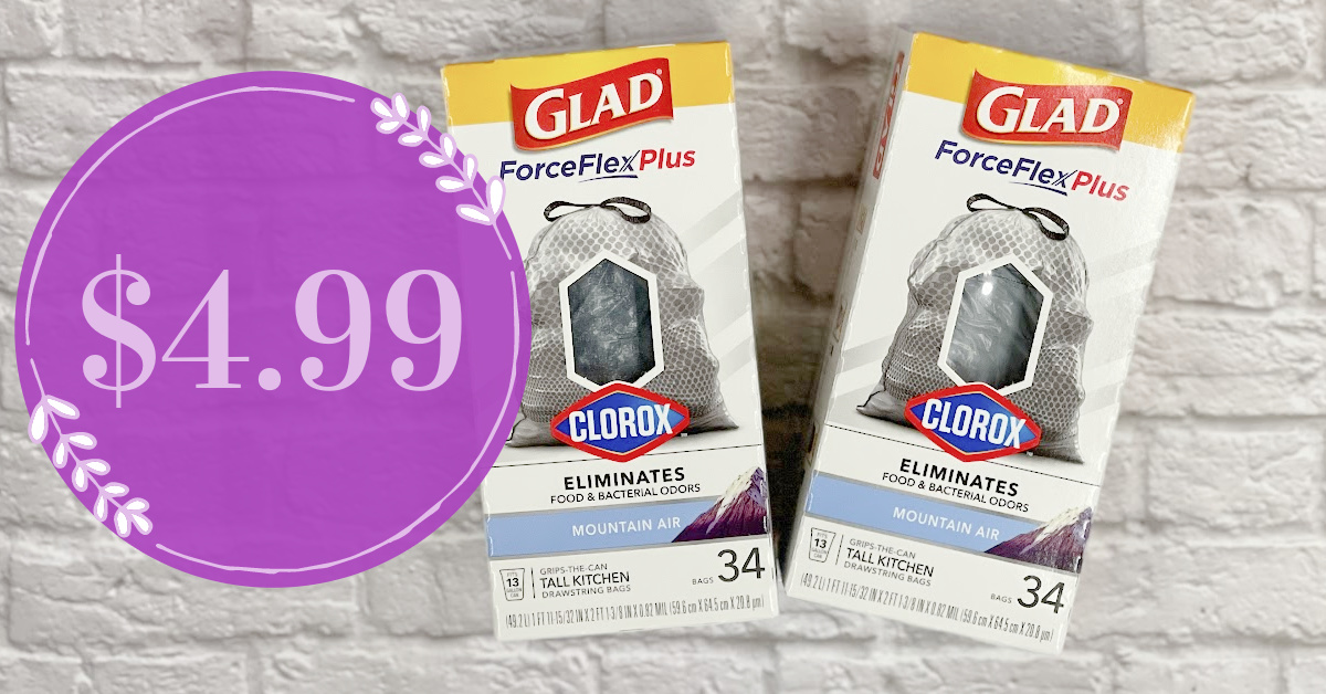 Glad ForceFlex with Clorox Mountain Air Scent Large Drawstring Trash Bags,  25 ct - Kroger