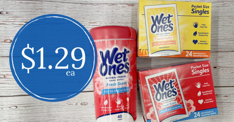Wet Ones Tropical Splash Antibacterial Hand Wipes, 24 ct - Kroger