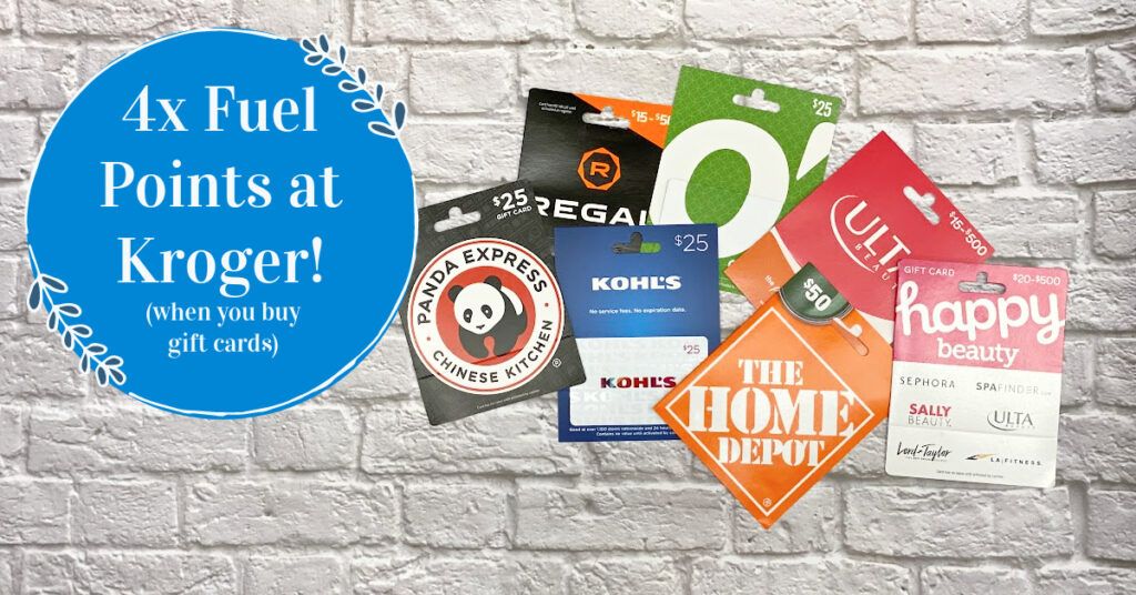 4x Fuel Points on Gift Cards at Kroger (1/8-1/21)! - Kroger Krazy