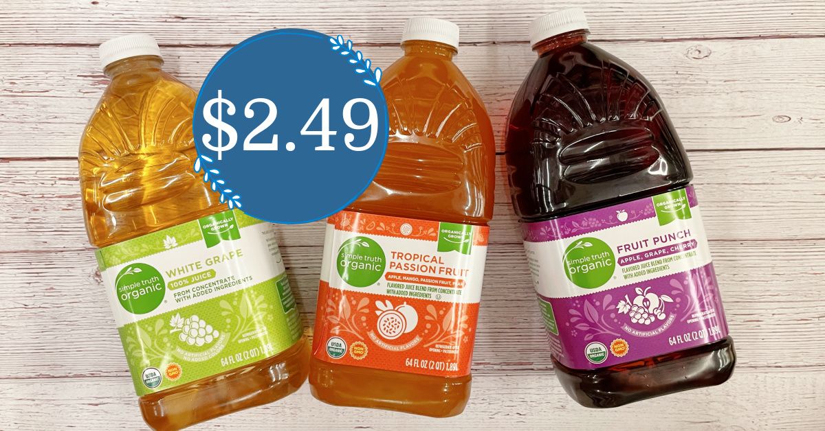 Simple Truth Organic Juices Only 249 At Kroger Kroger Krazy