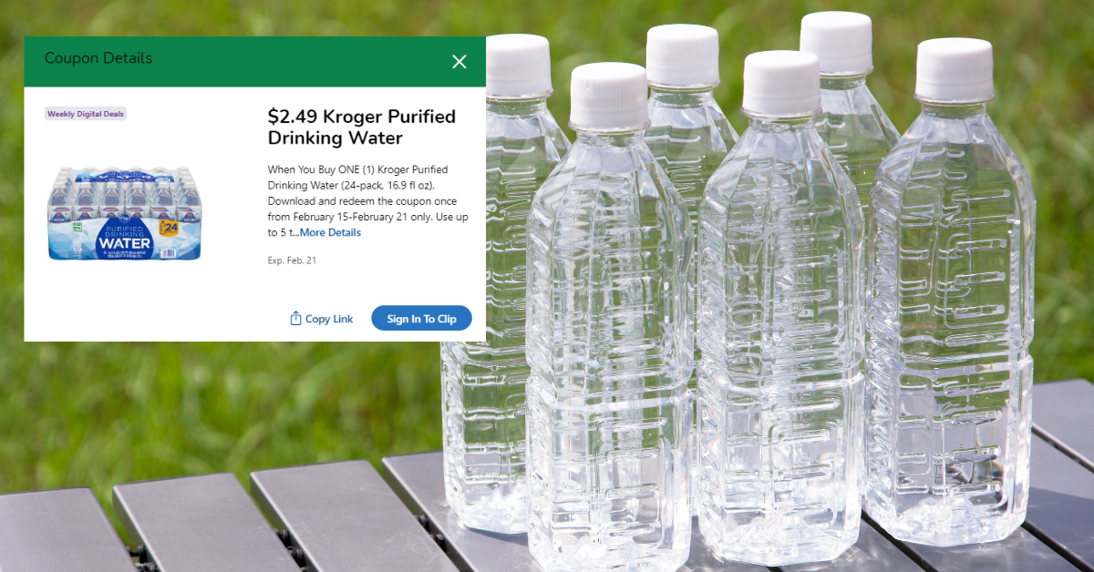 Kroger® Purified Drinking Bottled Water, 24 bottles / 16.9 fl oz - Kroger