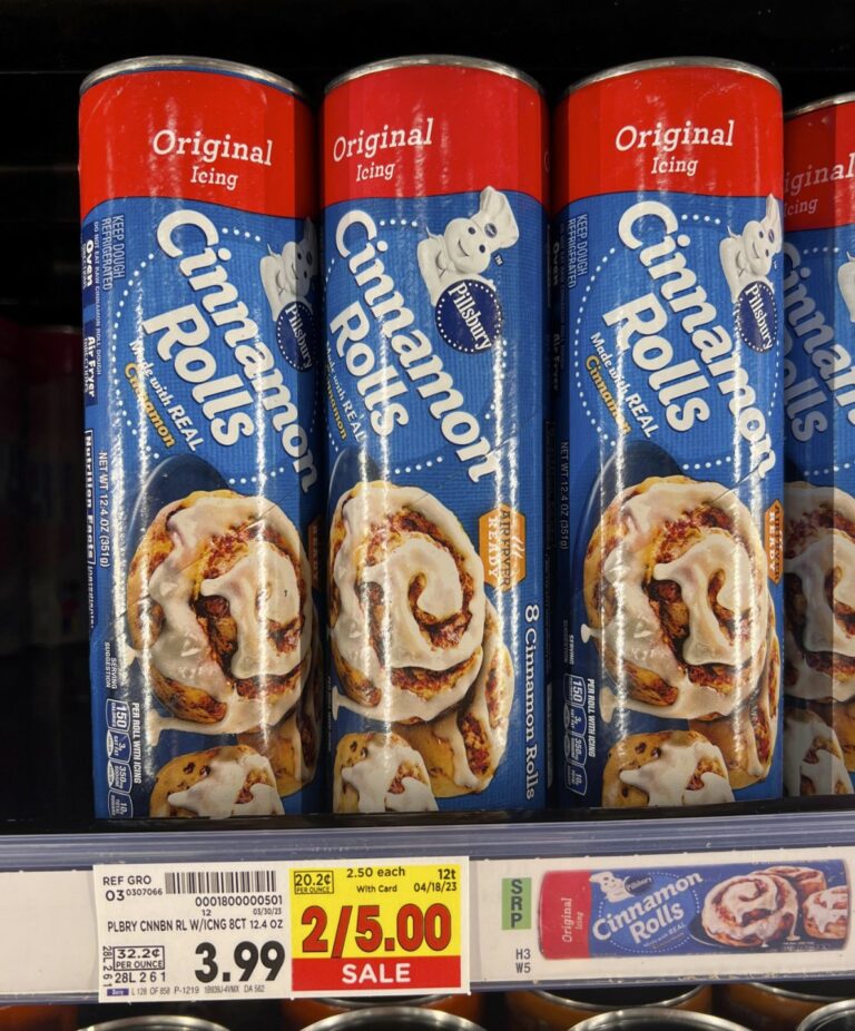 Pillsbury Refrigerated Biscuits, Crescents and Sweet Rolls are as low