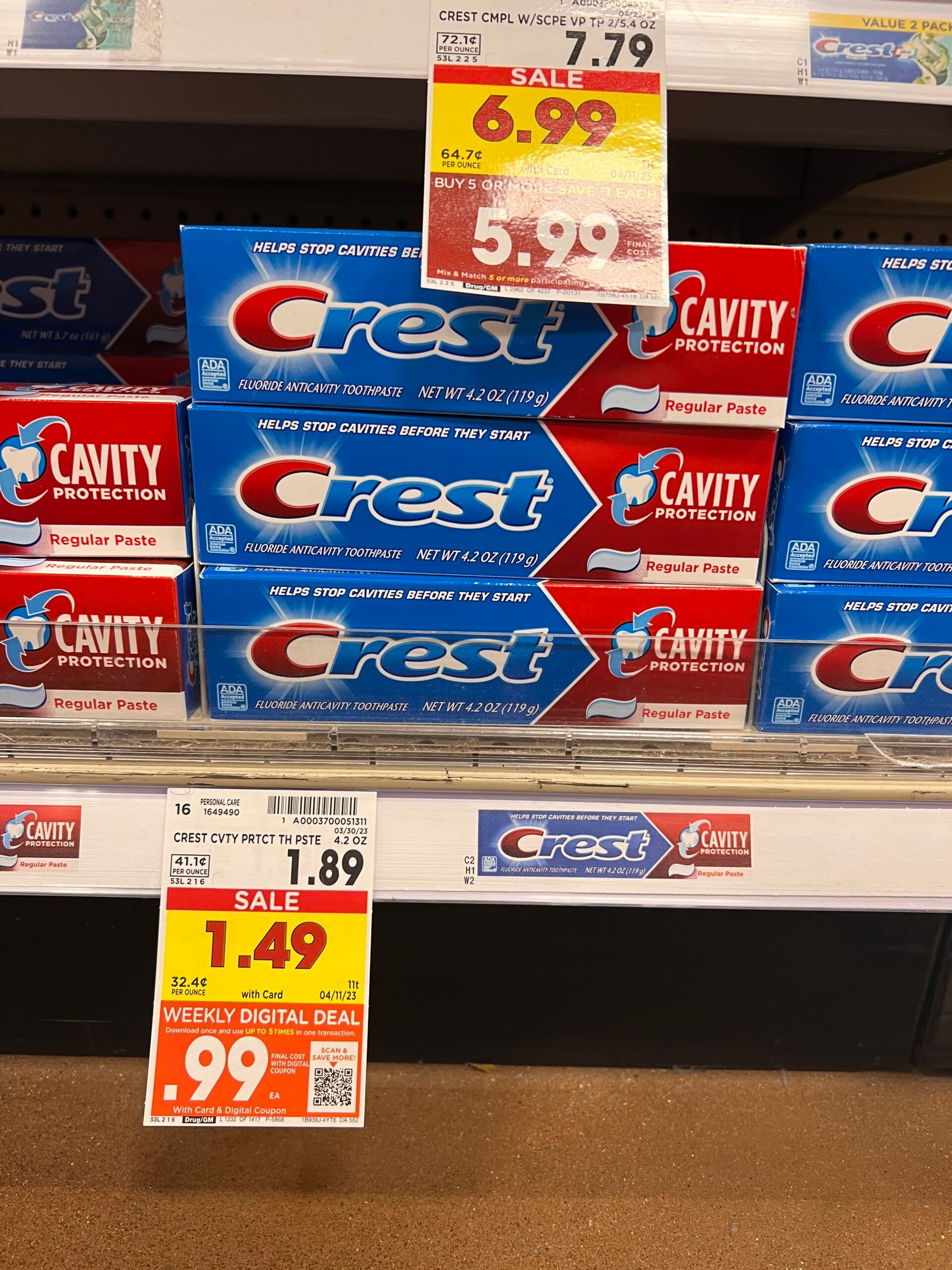 crest toothpaste kroger shelf image 2