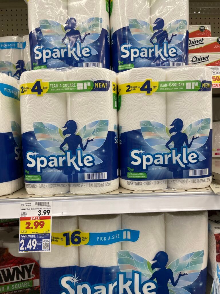 sparkle paper towels kroger shelf image