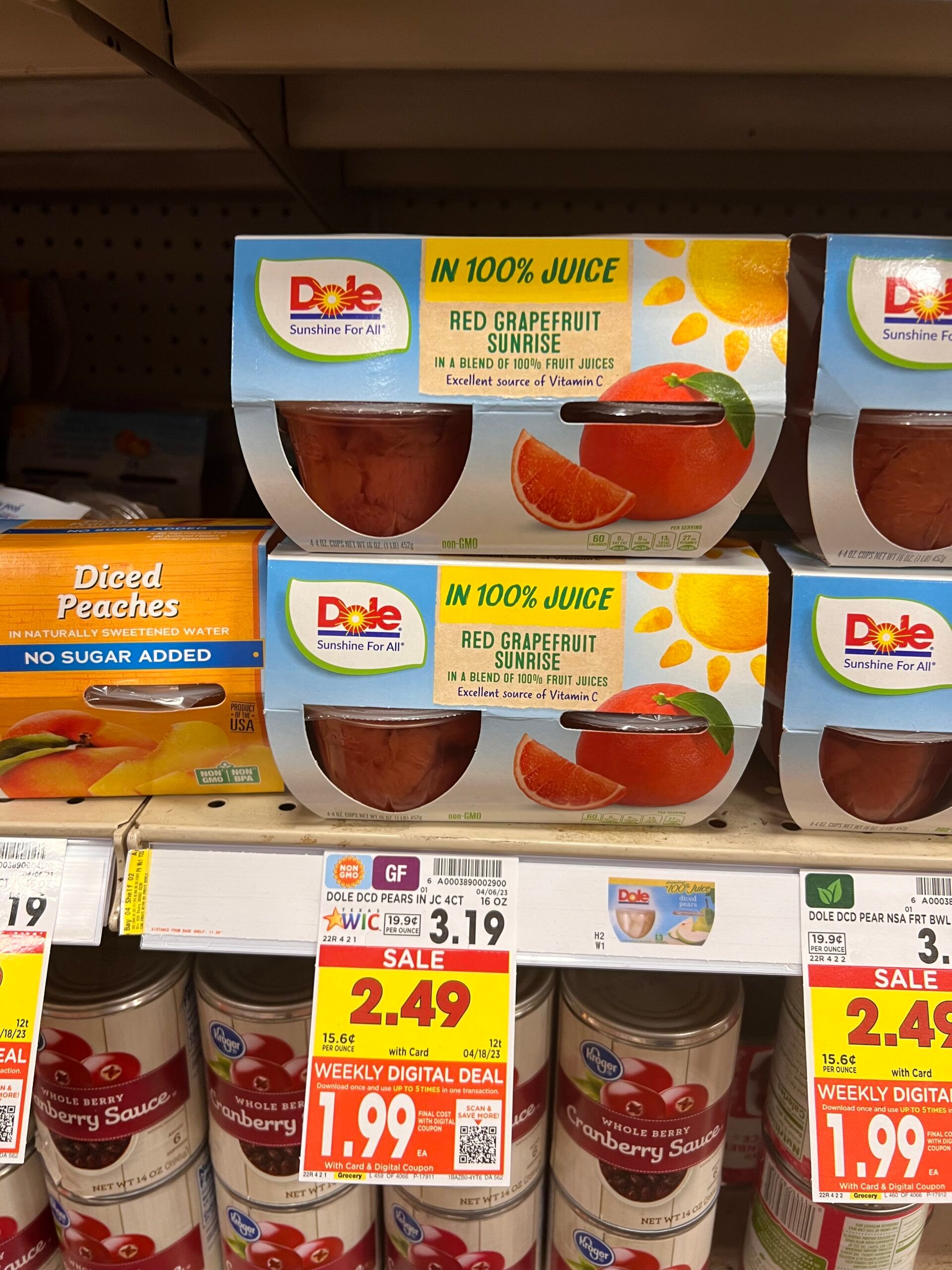 dole fruit bowls kroger shelf image 1