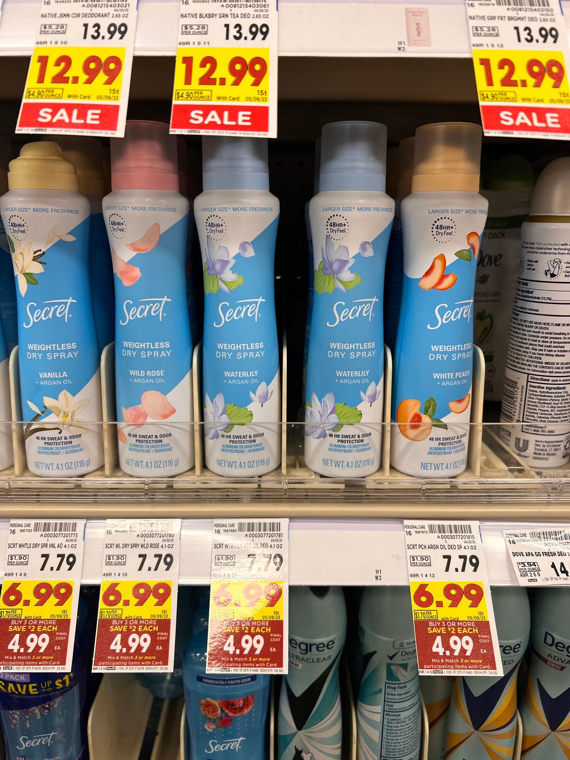 secret dry spray kroger shelf image 2