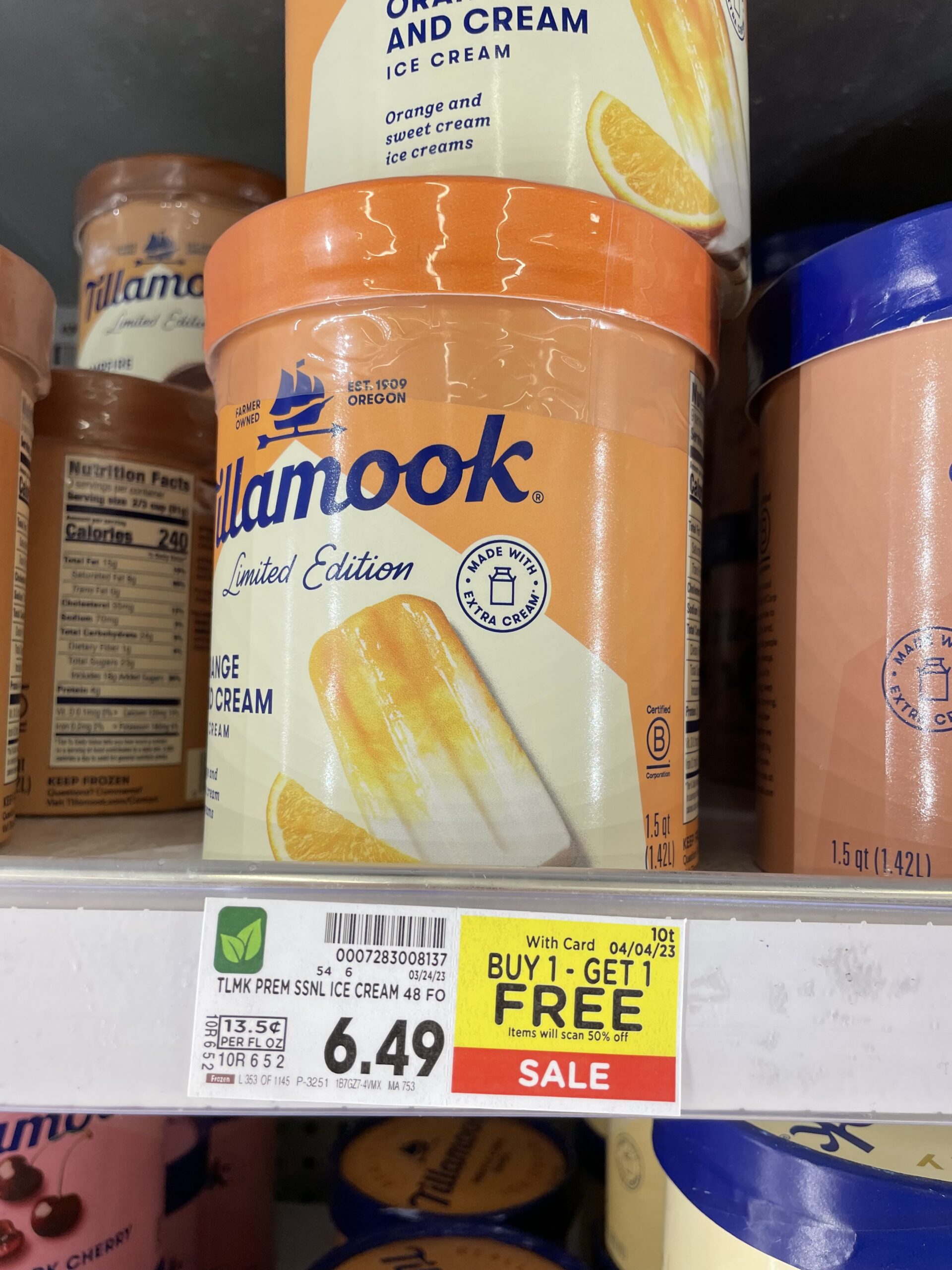 tillamook ice cream kroger shelf image 3