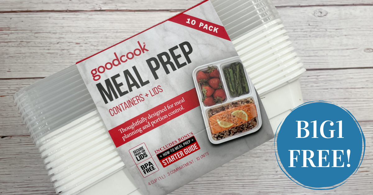 GoodCook Containers + Lids Meal Prep 2 Compartment 3 Cup - 10 Count