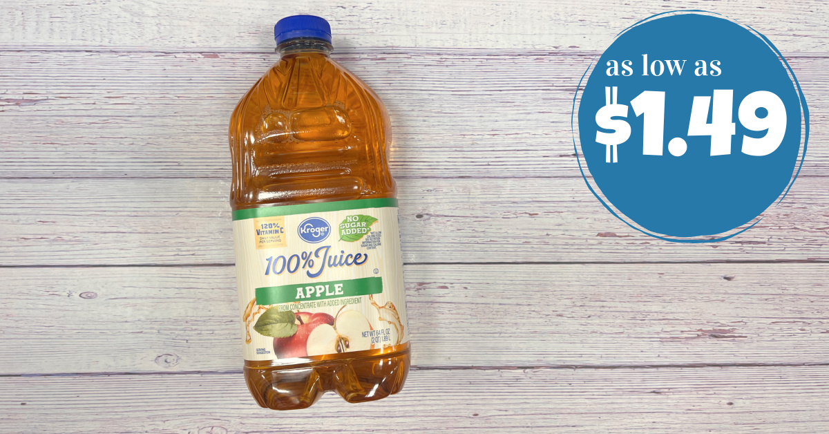 Kroger Apple Juice ONLY 1.49! Kroger Krazy