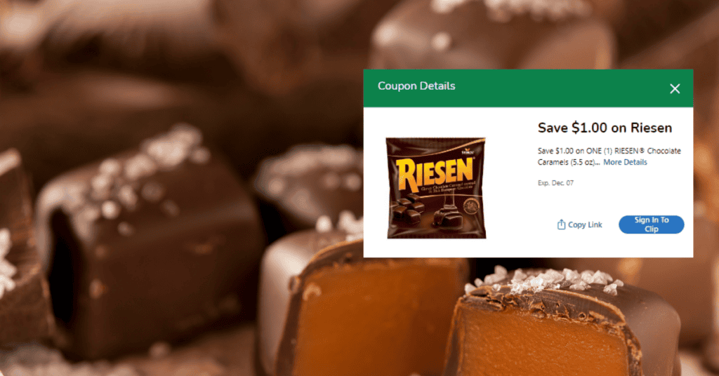 Riesen Chocolate Caramels Kroger Digital Coupon