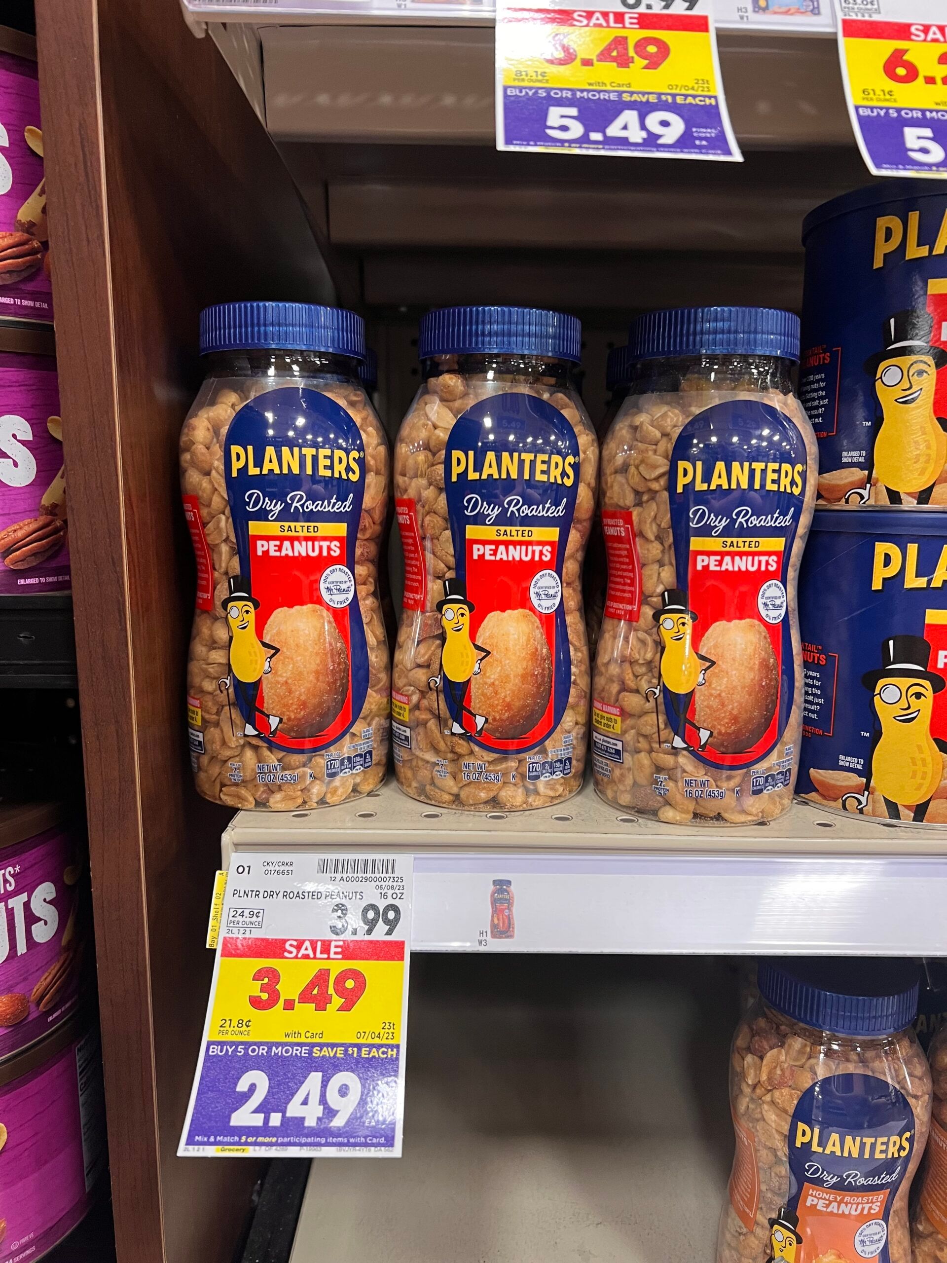 Planters Peanuts kroger shelf image 2