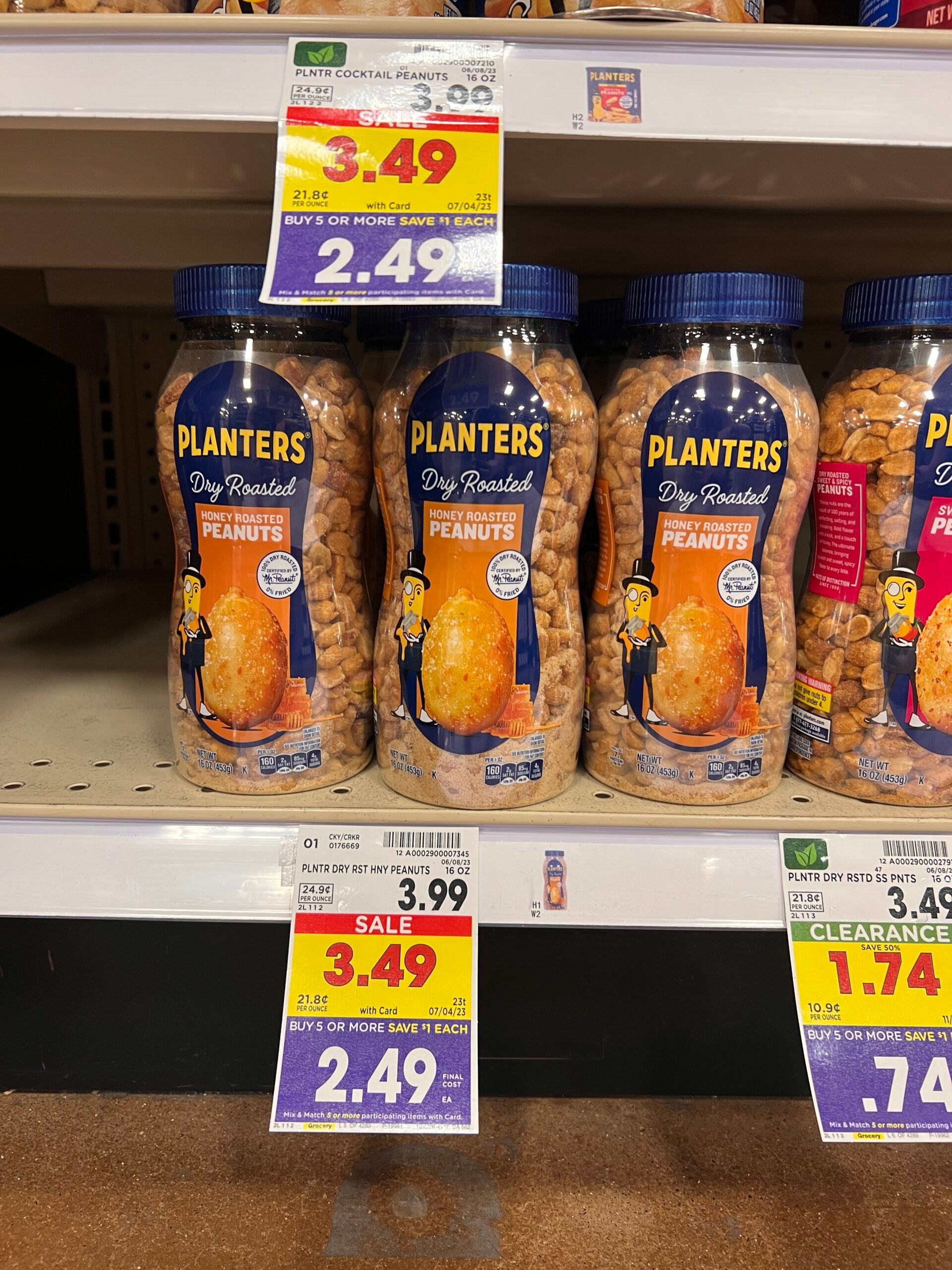 Planters Peanuts kroger shelf image 3