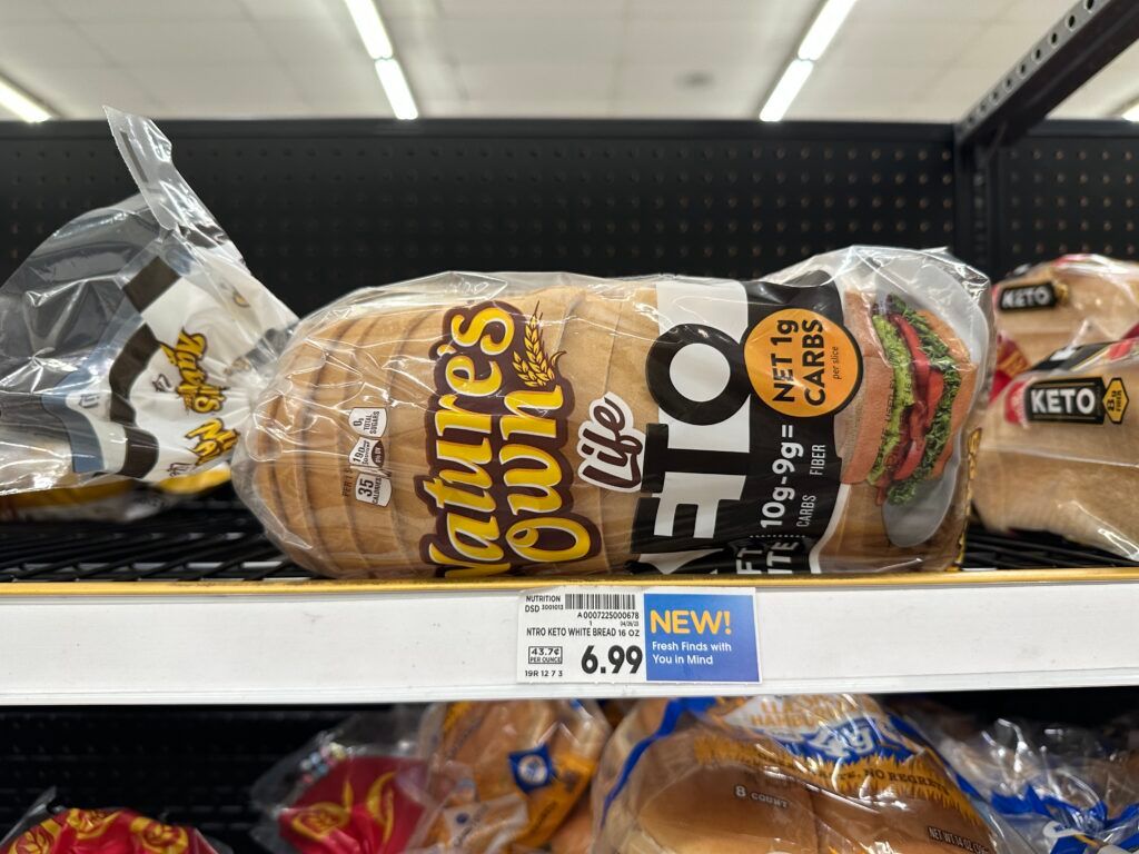 nature's own keto bread kroger shelf image